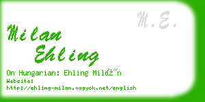 milan ehling business card